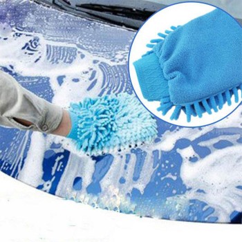 1pc Car Washing Glove Microfiber Hand Towel Cleaning Sponge Hand Towel Coral Chenille Soft Vehicle Auto Car Accessories