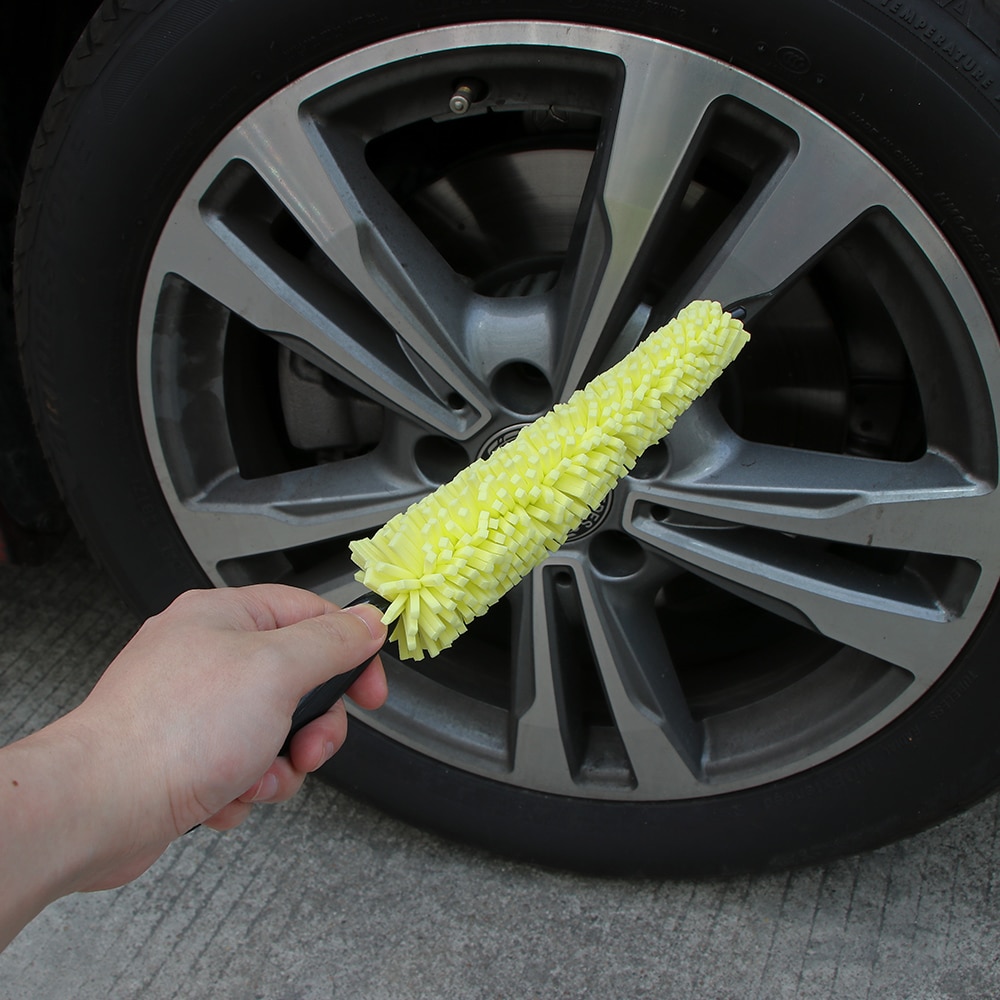 Car Tire Rim Brush Sponge Washing Cleaner Plastic Long Handle Wheel Brush Vehicle Washing Tool Soft Bristles Clean Wheel Tire