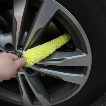 Car Tire Rim Brush Sponge Washing Cleaner Plastic Long Handle Wheel Brush Vehicle Washing Tool Soft Bristles Clean Wheel Tire