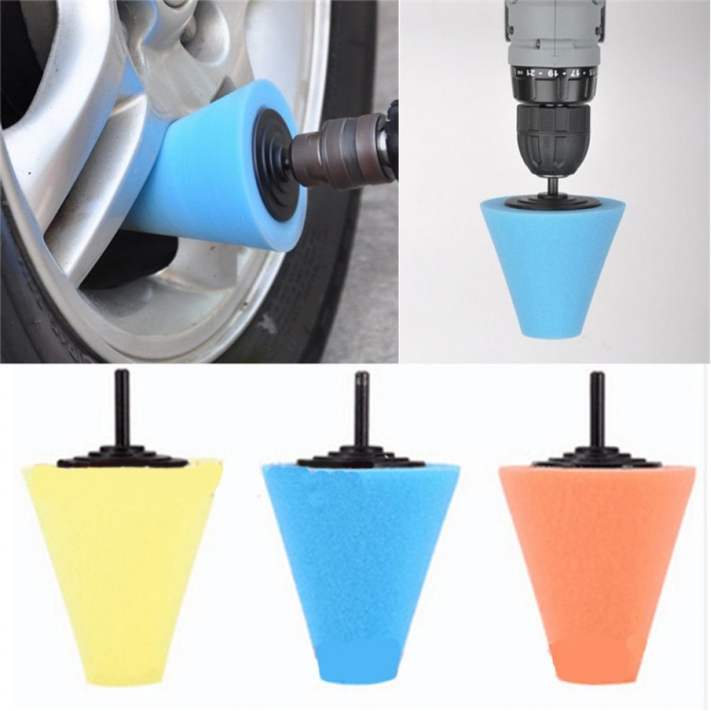 Wheel Hub Polish Buffing Shank Polishing Sponge Cone Metal Foam Pad Car 6MM car accessories 2017 new fashion tire cleaner