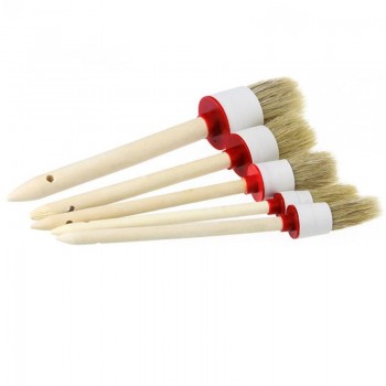 1PC Car Cleaning Brush Soft Bristle Wood Handle for Interior Dashboard Rims Wheel Air-Conditioning Engine Wash Car Cleaning Tool