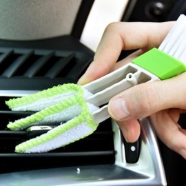 VODOOL Dual Head Car Air Conditioner Vent Outlet Dust Collector Cleaner Brush Dashborad Dusting Detailing Blinds Cleaning Brush