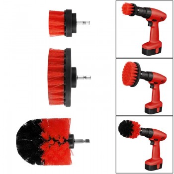 AOZBZ 3Pcs Round Full Electric Bristle Drill Brush Rotary Cleaning Tool Set Scrubber Cleaning Tool Brushes Car Wash Tool