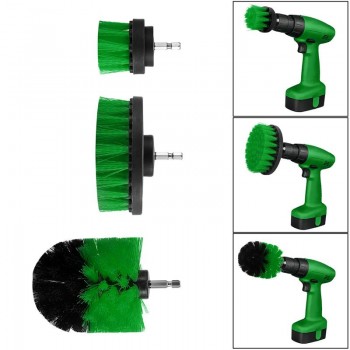 AOZBZ 3Pcs Round Full Electric Bristle Drill Brush Rotary Cleaning Tool Set Scrubber Cleaning Tool Brushes Car Wash Tool