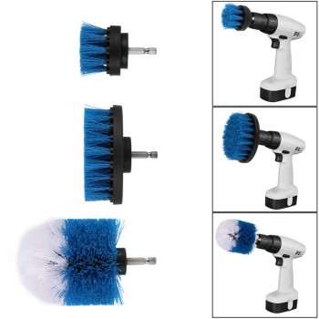 AOZBZ 3Pcs Round Full Electric Bristle Drill Brush Rotary Cleaning Tool Set Scrubber Cleaning Tool Brushes Car Wash Tool