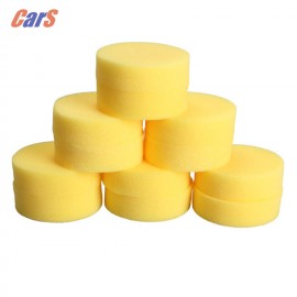 12Pcs/Lot Yellow Car Cleaning Wax Sponges Round Car Polish Wax Foam Sponges Pads for Car Care Clean Tool