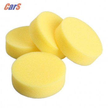 12Pcs/Lot Yellow Car Cleaning Wax Sponges Round Car Polish Wax Foam Sponges Pads for Car Care Clean Tool