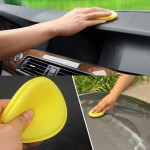 5pcs Car Wax Polish Foam Sponge Hand Soft Waxing Yellow Sponge Pad Buffer Cloth Towel Detailing Care Wash Clean Tools