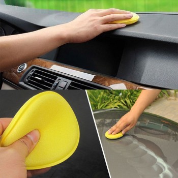 5pcs Car Wax Polish Foam Sponge Hand Soft Waxing Yellow Sponge Pad Buffer Cloth Towel Detailing Care Wash Clean Tools