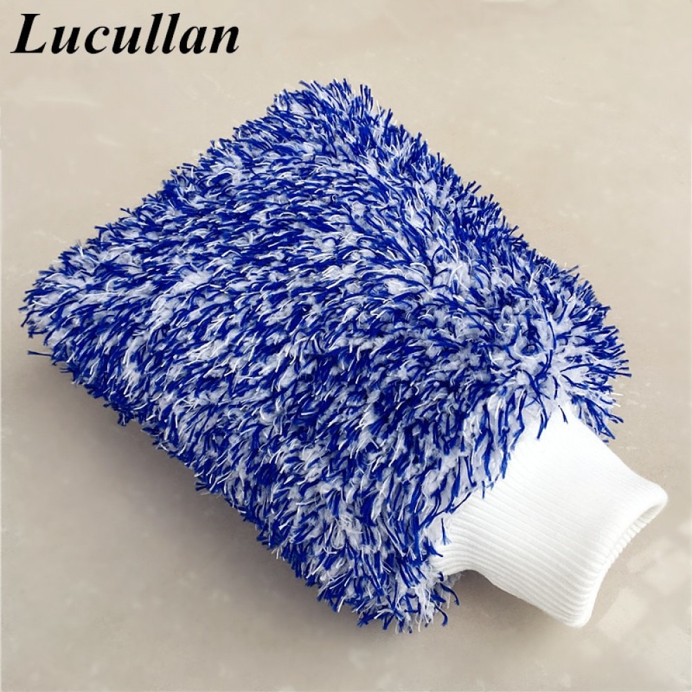 Lucullan Maximum Absorbancy Glove High density Microfiber Premium Car Wash Mitt SCRATCH FREE Perfect For Everyday Detailing
