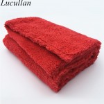 Lucullan Brand Super Glory Edgeless Plush Microfiber Towel 40x40cm 500GSM Cloths For Polishing Buffing Finishes Car Wash