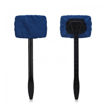 Microfiber Auto Window Cleaner Long Handle Car Wash Brush Car Window Windshield Wiper Cloth Clean Tools Washable Shine Handy