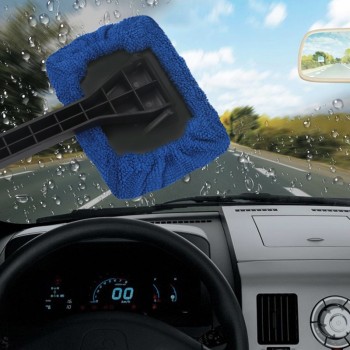 Microfiber Auto Window Cleaner Long Handle Car Wash Brush Car Window Windshield Wiper Cloth Clean Tools Washable Shine Handy