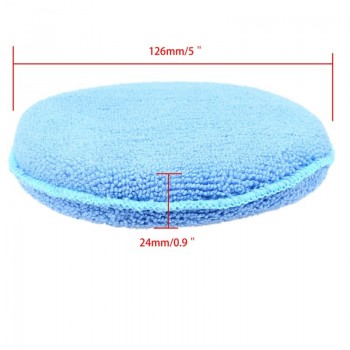POSSBAY 1/5PCS Blue Round Soft Microfiber Car Wax Applicator Pads Polishing Sponges For Apply And Remove Wax Car Accessories