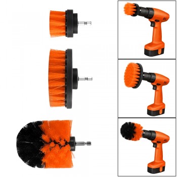 3Pcs Round Full Electric Bristle Drill Brush Rotary Cleaning Tool Set Scrubber Cleaning Tool Brushes
