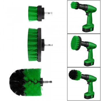 3Pcs Round Full Electric Bristle Drill Brush Rotary Cleaning Tool Set Scrubber Cleaning Tool Brushes