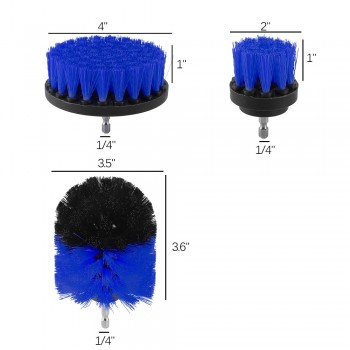 3Pcs Round Full Electric Bristle Drill Brush Rotary Cleaning Tool Set Scrubber Cleaning Tool Brushes