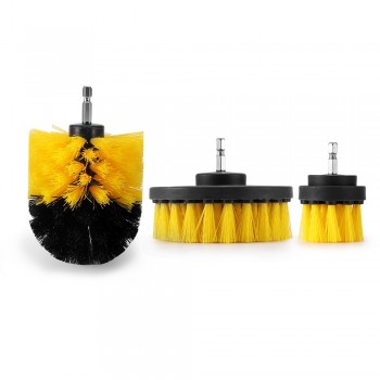 3Pcs Round Full Electric Bristle Drill Brush Rotary Cleaning Tool Set Scrubber Cleaning Tool Brushes