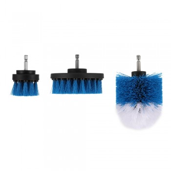 3Pcs Round Full Electric Bristle Drill Brush Rotary Cleaning Tool Set Scrubber Cleaning Tool Brushes