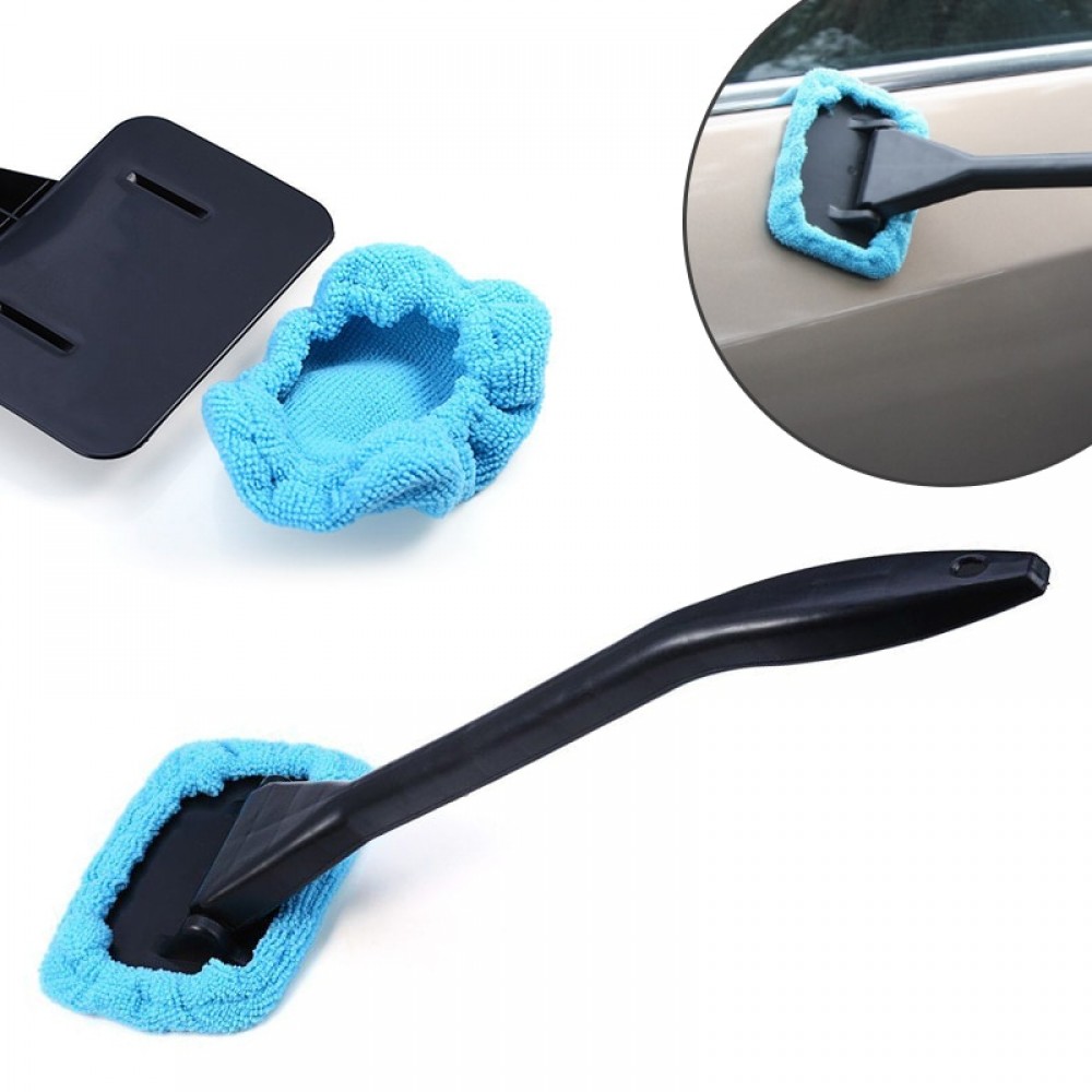 High Quality Car Window Brush Cleaner  Microfiber Wiper Auto Washable Brush Glass Cleaner Cleaning Tool with Clean Cloth Pad