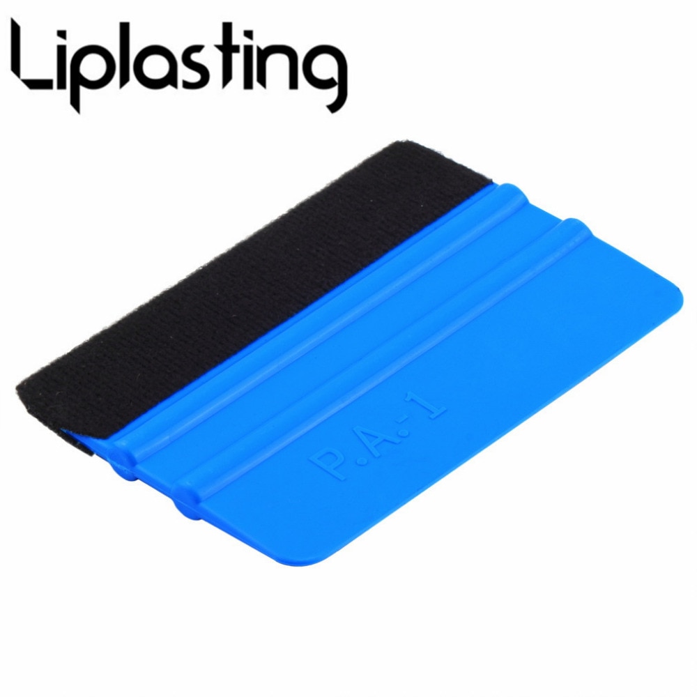 Rectangle Durable Handheld Blue Vinyl Car Squeegee Decal Wrap Applicator Soft Felt Edge Scraper 99 x 72mm Hand Tool