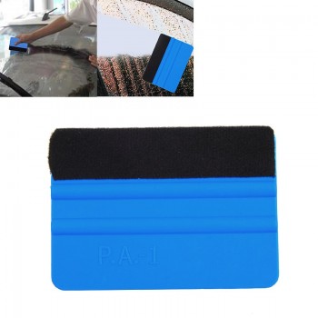Rectangle Durable Handheld Blue Vinyl Car Squeegee Decal Wrap Applicator Soft Felt Edge Scraper 99 x 72mm Hand Tool