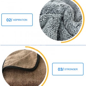 40*40CM Auto Care 400gsm Super Thick Plush Microfiber Car Cleaning Cloths Car Care Microfibre Wax Polishing Detailing Towels New