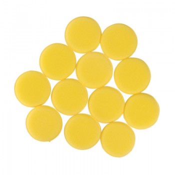12pcs Yellow Waxing Polish Wax Foam Sponge Applicator Pads Cars Vehicle Glass Clean