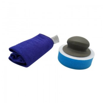 Car polishing disc with handle waxing tool Waxing sponge polishing wheel with towel density medium disc car cleaning