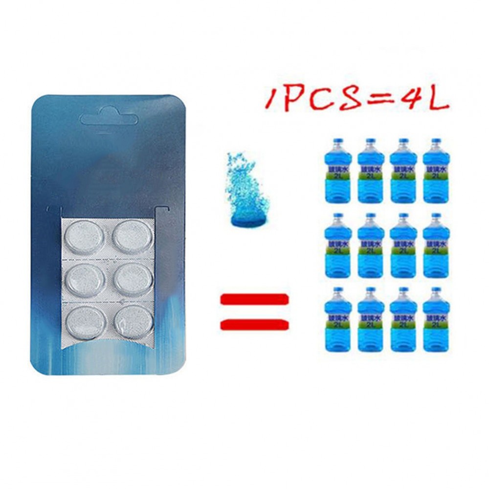 6pcs Car Solid Wiper Fine Seminoma Wiper Effervescent Tablets Car Auto Window Cleaning Car Windshield Glass Cleaner