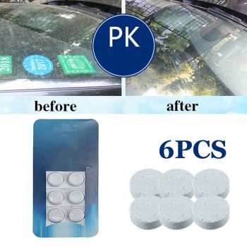 6pcs Car Solid Wiper Fine Seminoma Wiper Effervescent Tablets Car Auto Window Cleaning Car Windshield Glass Cleaner