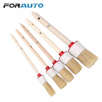 FORAUTO Interior Dashboard Rims Wheel Air-Conditioning Engine Soft Bristle Wood Handle Auto Care Wash Car Brush Auto Detailing