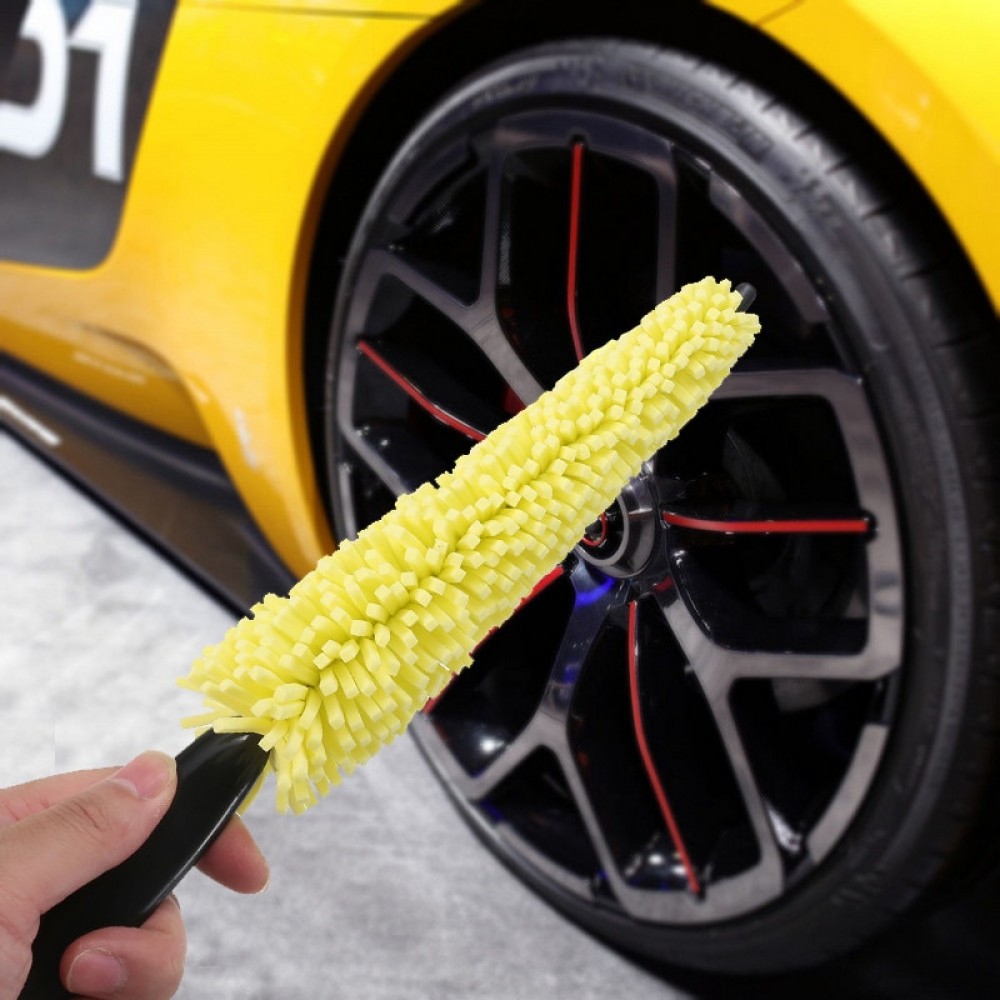 Car Tool Tire Rim Cleaner Car Sponge Black Plastic Handle Wheel Rim Tire Washing Cleaning Scrub Brush