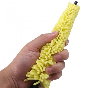 Car Tool Tire Rim Cleaner Car Sponge Black Plastic Handle Wheel Rim Tire Washing Cleaning Scrub Brush