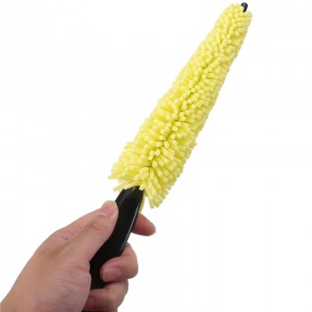 Car Tool Tire Rim Cleaner Car Sponge Black Plastic Handle Wheel Rim Tire Washing Cleaning Scrub Brush