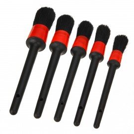 Car Cleaning Tool 5pcs Natural Boar Hair Car Detailing Brushes Set For Car Interior Gap Rims Dashboard Wheel Air Vent Trim