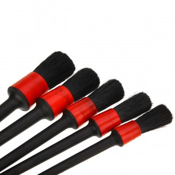 Car Cleaning Tool 5pcs Natural Boar Hair Car Detailing Brushes Set For Car Interior Gap Rims Dashboard Wheel Air Vent Trim