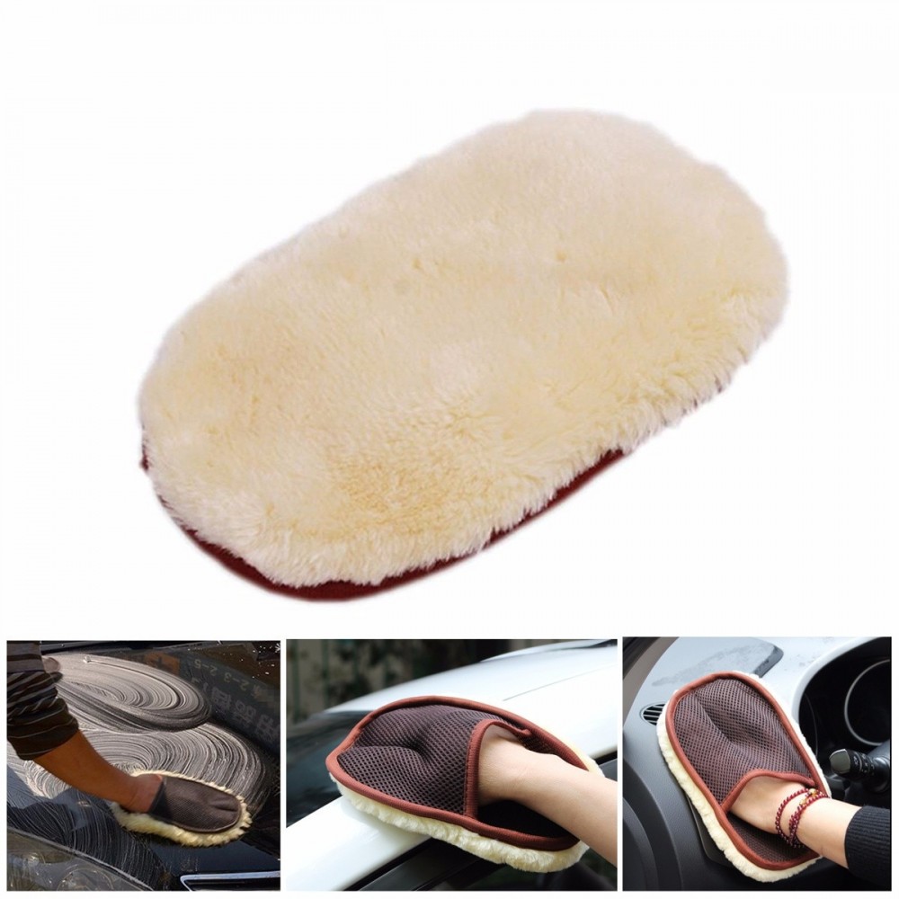 1pcs Lamb Wool Car Wash Mitt Glove Super Soft Lambswool Auto Wax Washing Tool