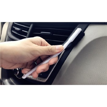 Lucullan 4 Pack Mini Portable Boars Hair Bristles Brush Car Instrument Panel Seams,Wheels, Grill, Emblem/Badge Mouldings Brush
