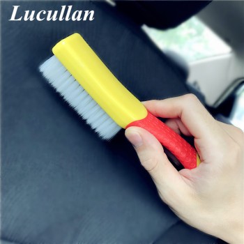Lucullan Rubber Handle Interior Upholstery Detailing Brush SOFT Dense Hair For Interior Roof,Floor Matt,Fabric and Trunk liner