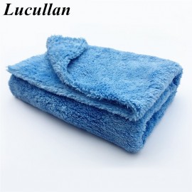 Free Shipping 10 PCS 16X16 380GSM Blueamp;Green Microfiber Edgeless Towel No Scratch Plush Cloth For Car Detailing and Dusting