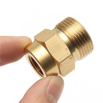 1pc Brass Washer Adaptor Mayitr Foam Lance Adapter Coupler 1/4 F - M22 for High Pressure Water Tools