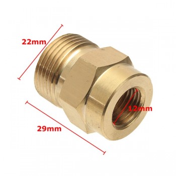 1pc Brass Washer Adaptor Mayitr Foam Lance Adapter Coupler 1/4 F - M22 for High Pressure Water Tools