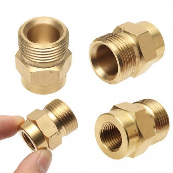 1pc Brass Washer Adaptor Mayitr Foam Lance Adapter Coupler 1/4 F - M22 for High Pressure Water Tools