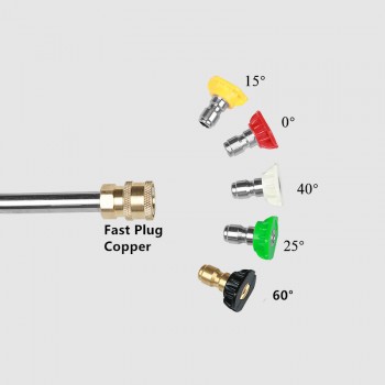 High Pressure Car Wash Gun Jet Lance For Karcher K Series With 5 Nozzle Tips Adjustable Angle Sprayer Curved Rod Washer