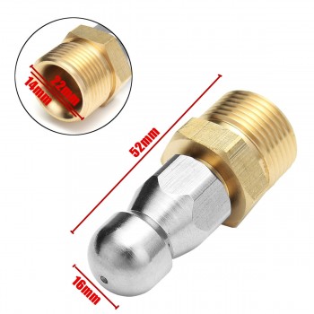 M22 F14 1 Front 3 Rear High Pressure Washer Drain Cleaning Pipe Dredge Nozzle