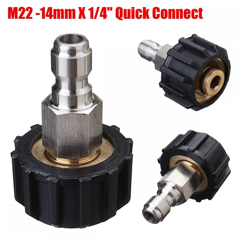 High Pressure Washer Foam Lance Male Adapter Connect 14mm M22 X 1/4