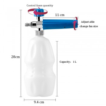 1/4 Quick Connector Car Washer Snow Foam Lance  High Pressure Soap Foamer Cleaner Washing