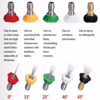 ROUE Real 1/4 Stainless Steel 4000 Psi Quick Connect High Pressure Spray Tip 0 15 25 40 65  Degree Nozzle 4.0 Orifice Size