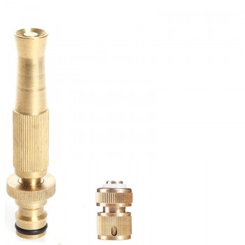 OPQR Ultimate Solid Brass Heavy Duty Adjustable Twist Hose Nozzle and Bonus Jet Sweeper Nozzle